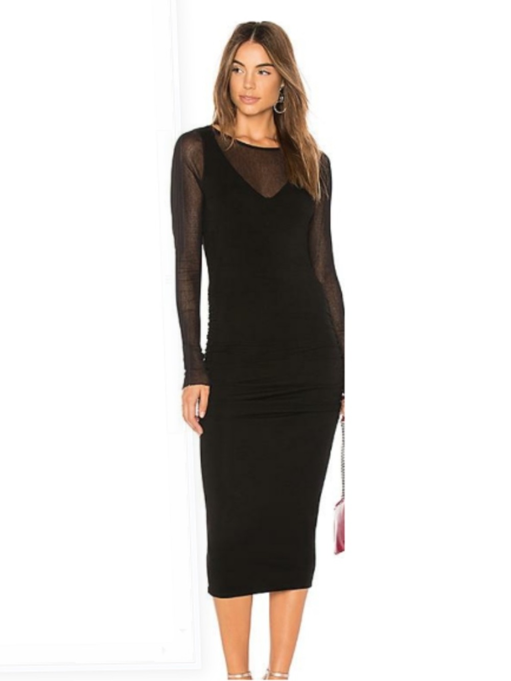 Michael Stars Mesh, stretch Midi Dress Size Small